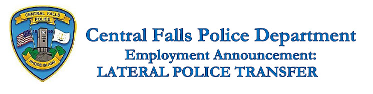 Central Falls Police Department, RI Public Safety Jobs