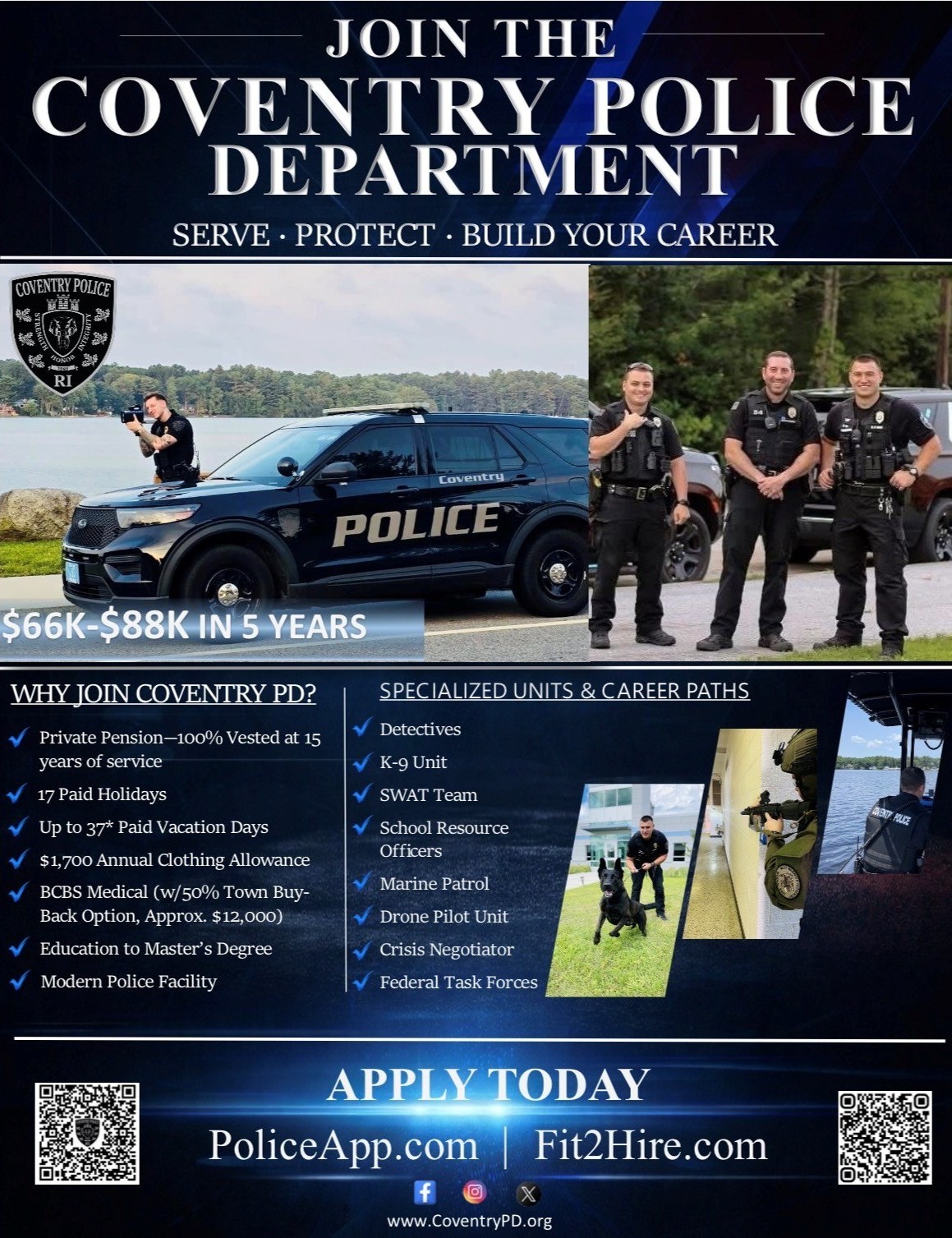 Coventry RI Police Department, RI Public Safety Jobs