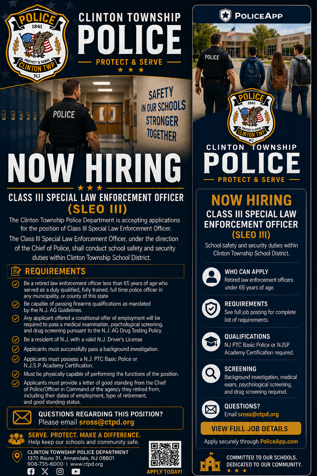 Clinton Township Police Department, NJ Public Safety Jobs