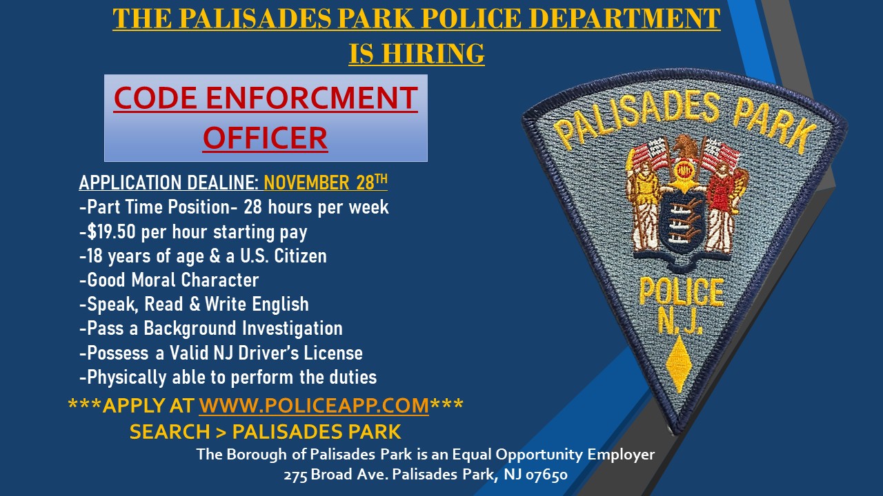 Palisades Park Police Department, NJ Public Safety Jobs