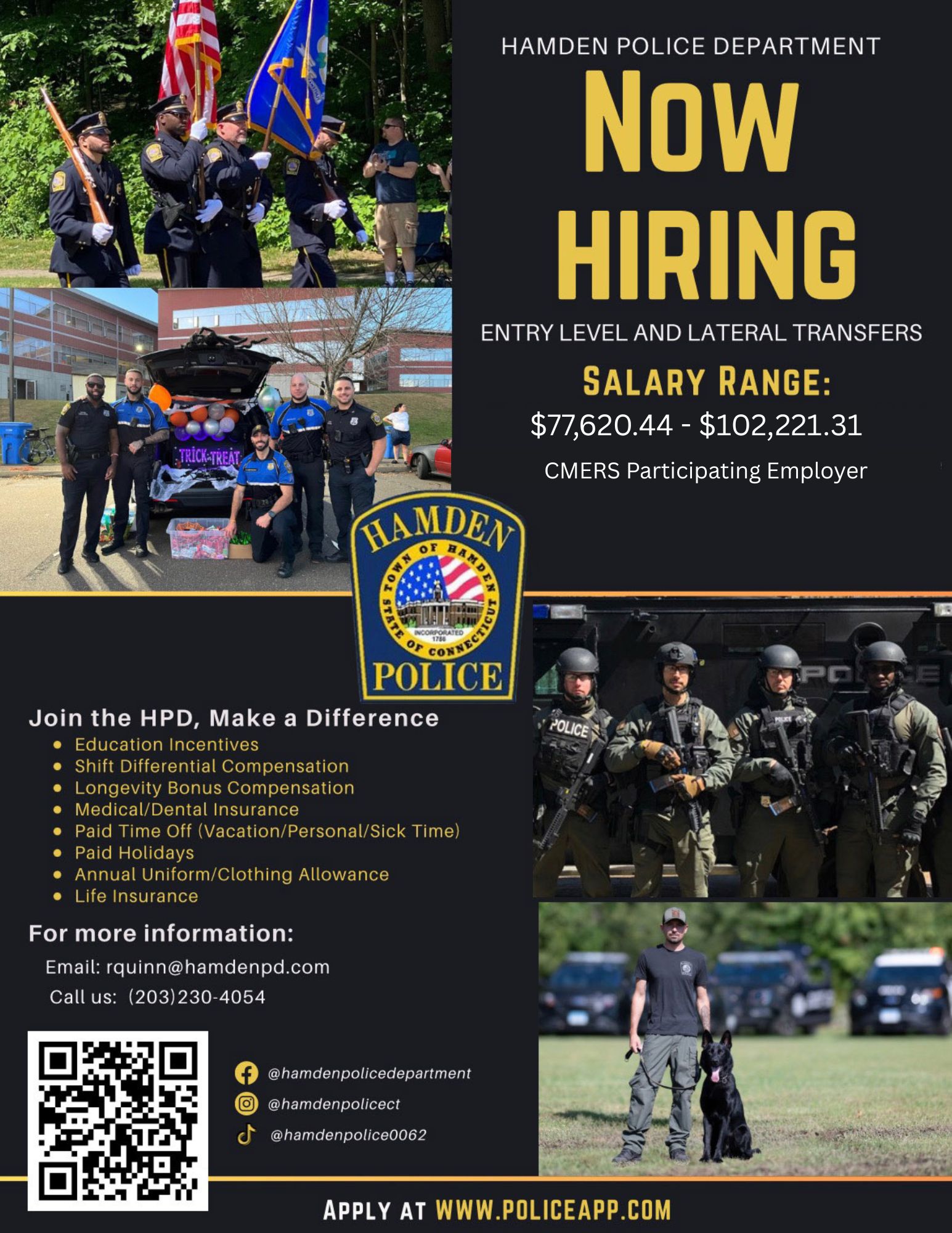Hamden Police Department, CT Public Safety Jobs
