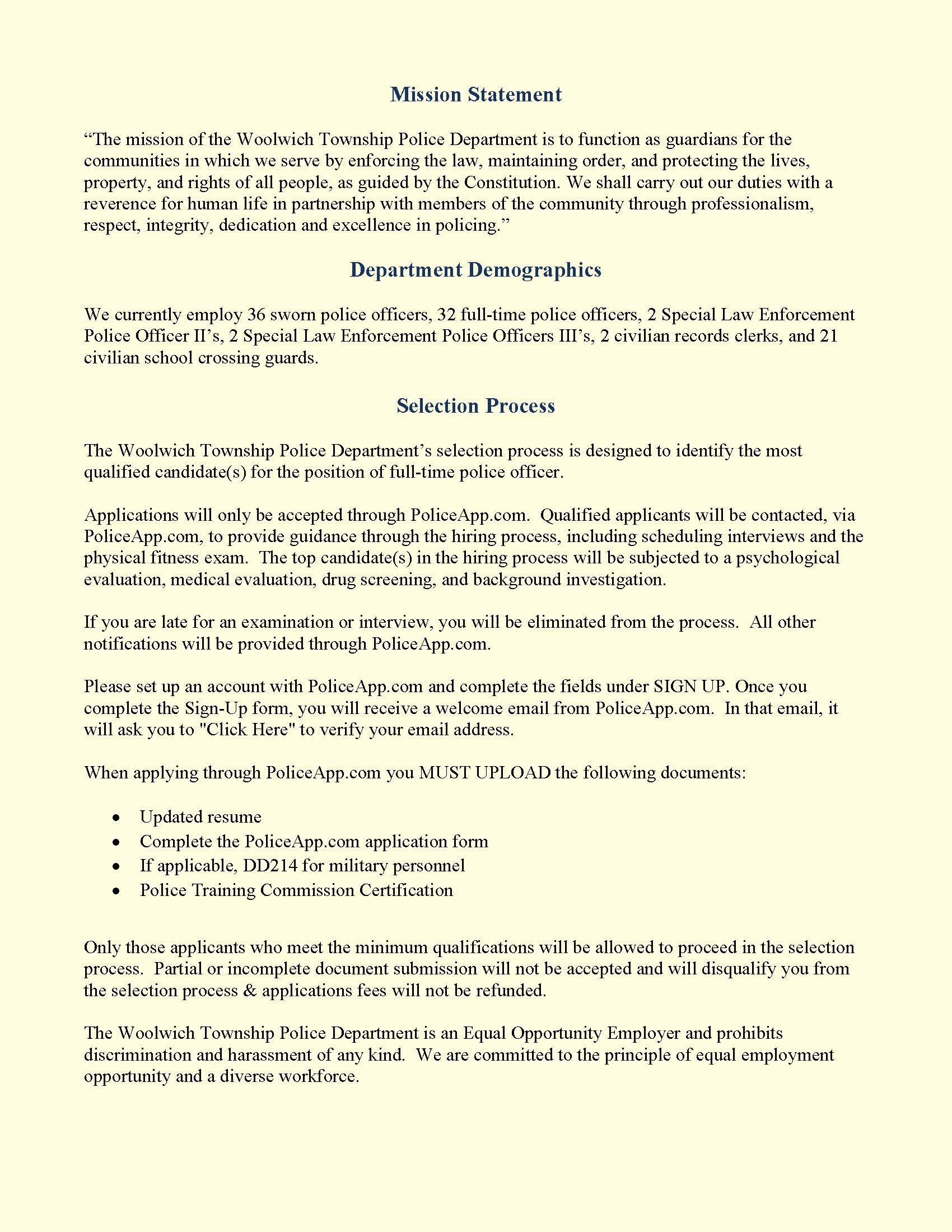 Woolwich Township Police Department , NJ Public Safety Jobs