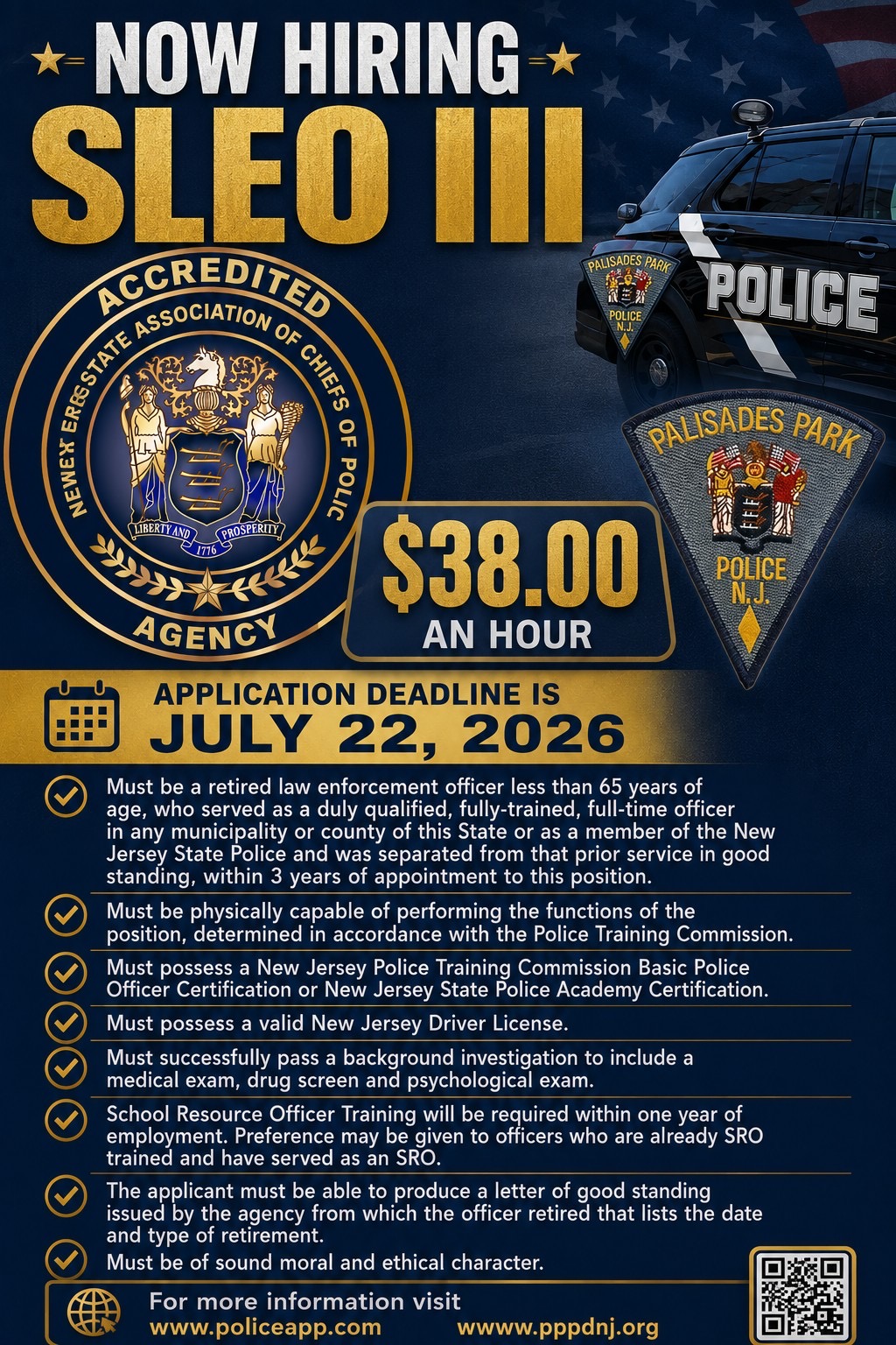 Palisades Park Police Department, NJ Public Safety Jobs