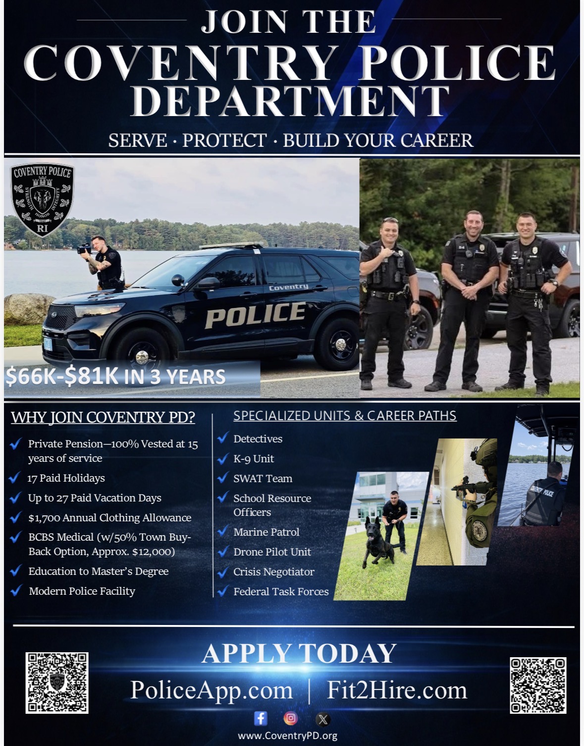 Coventry RI Police Department, RI Public Safety Jobs