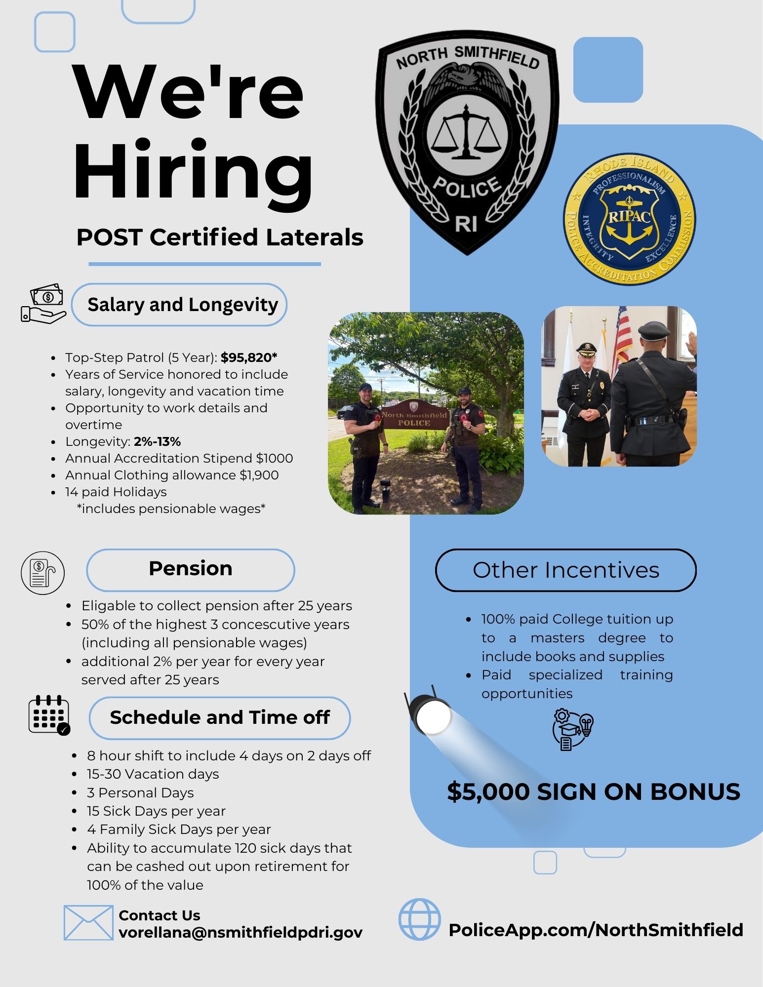 North Smithfield Police Department, RI Public Safety Jobs