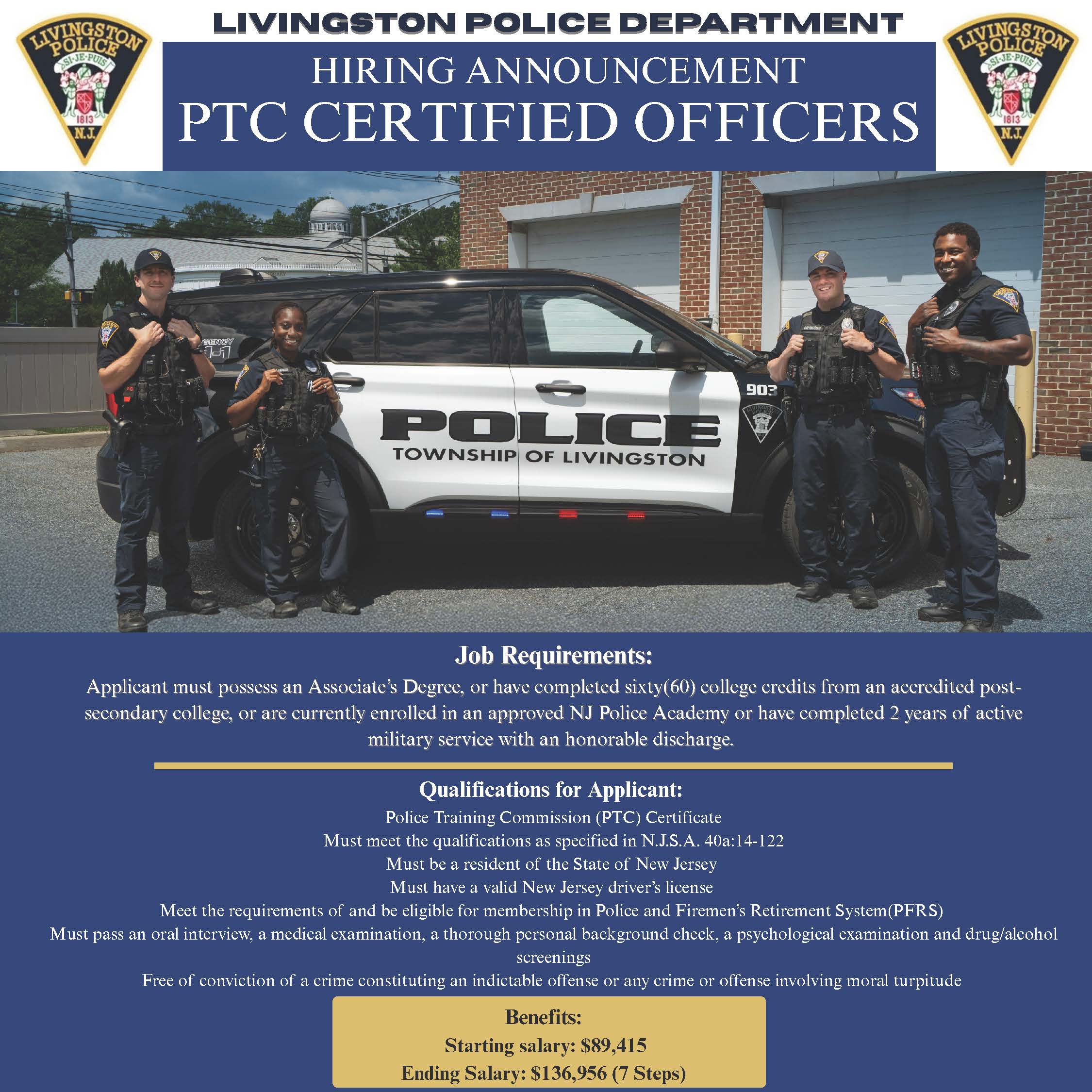 Livingston Township Police Department, NJ Public Safety Jobs