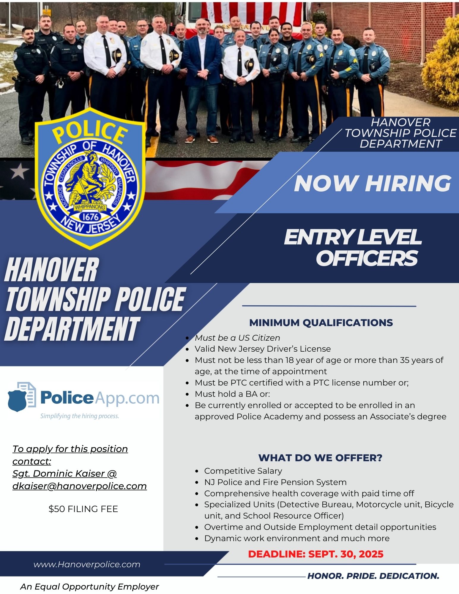 Hanover Township Police Department, NJ Public Safety Jobs