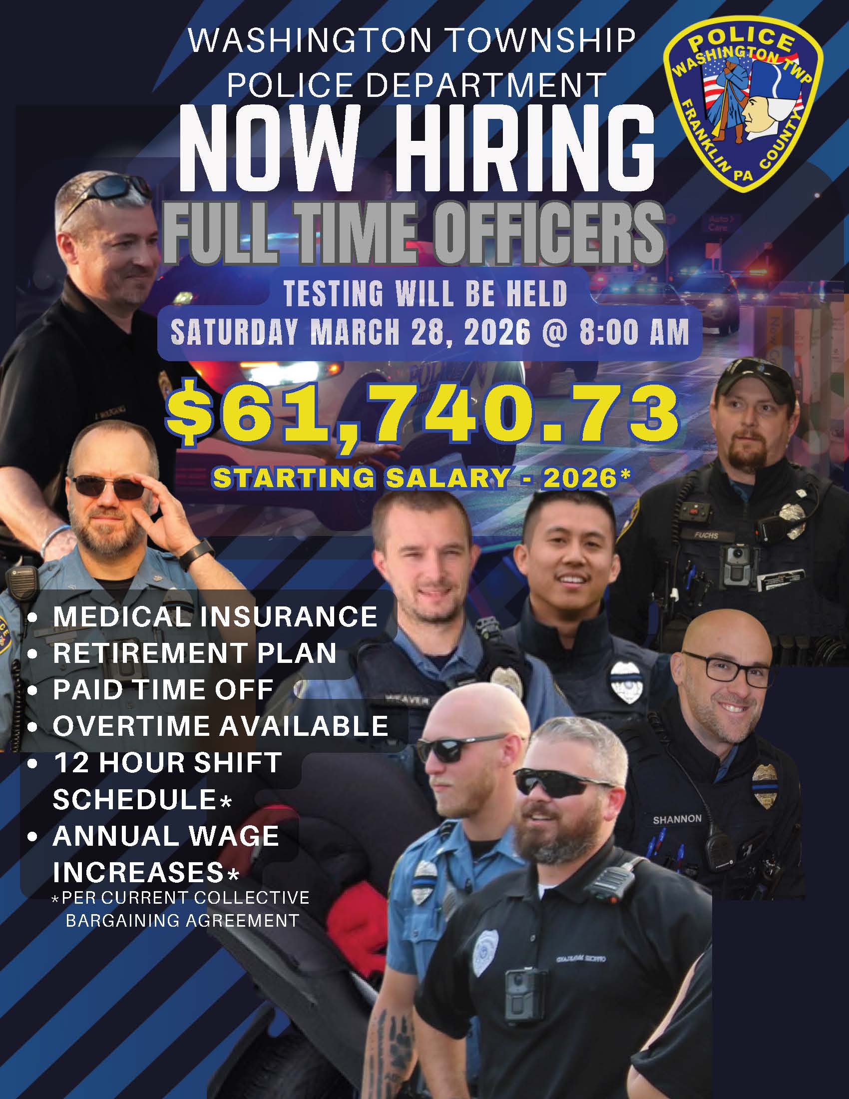 Washington Township Police Department (Franklin County, PA), PA Public Safety Jobs