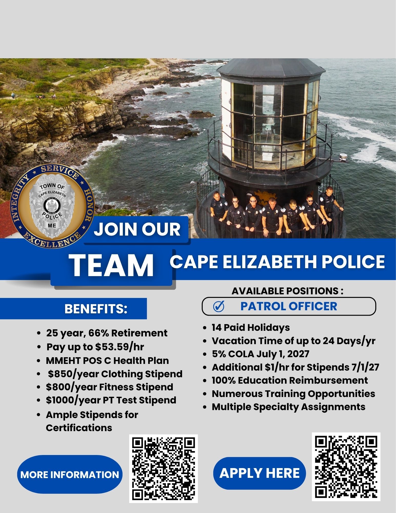 Cape Elizabeth Police Department, ME Public Safety Jobs