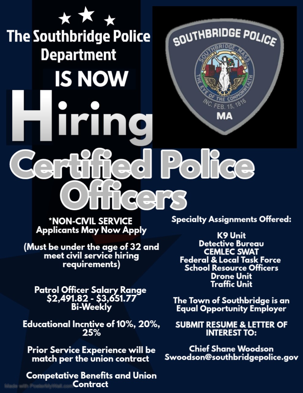 Southbridge Police Department, MA Public Safety Jobs