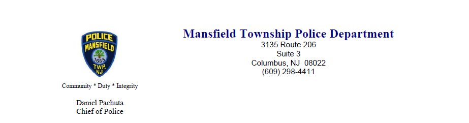 Mansfield Township Police Department (Burlington County), NJ Public Safety Jobs