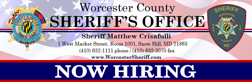 Worcester County MD Sheriff's Now Hiring Header