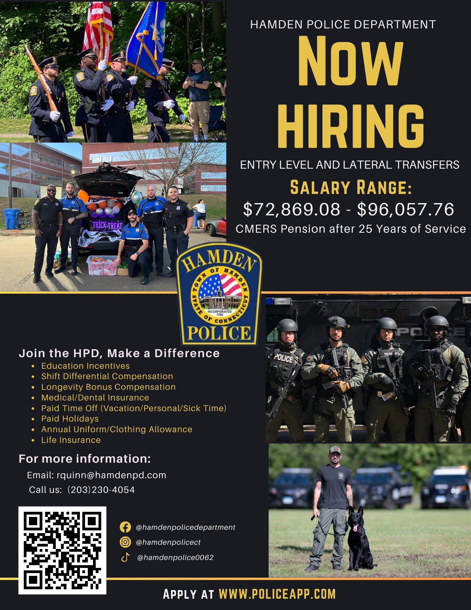Hamden Police Department, CT Public Safety Jobs