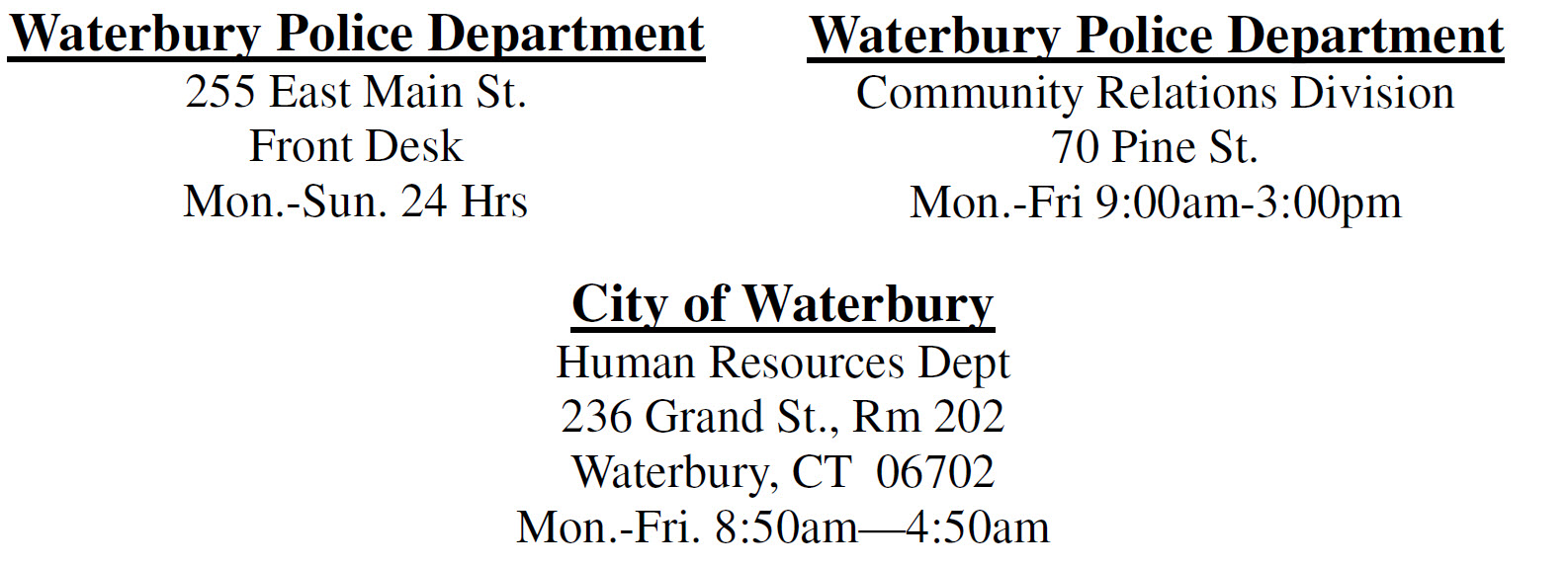 Waterbury, CT Police Jobs Entry Level PublicSafetyApp