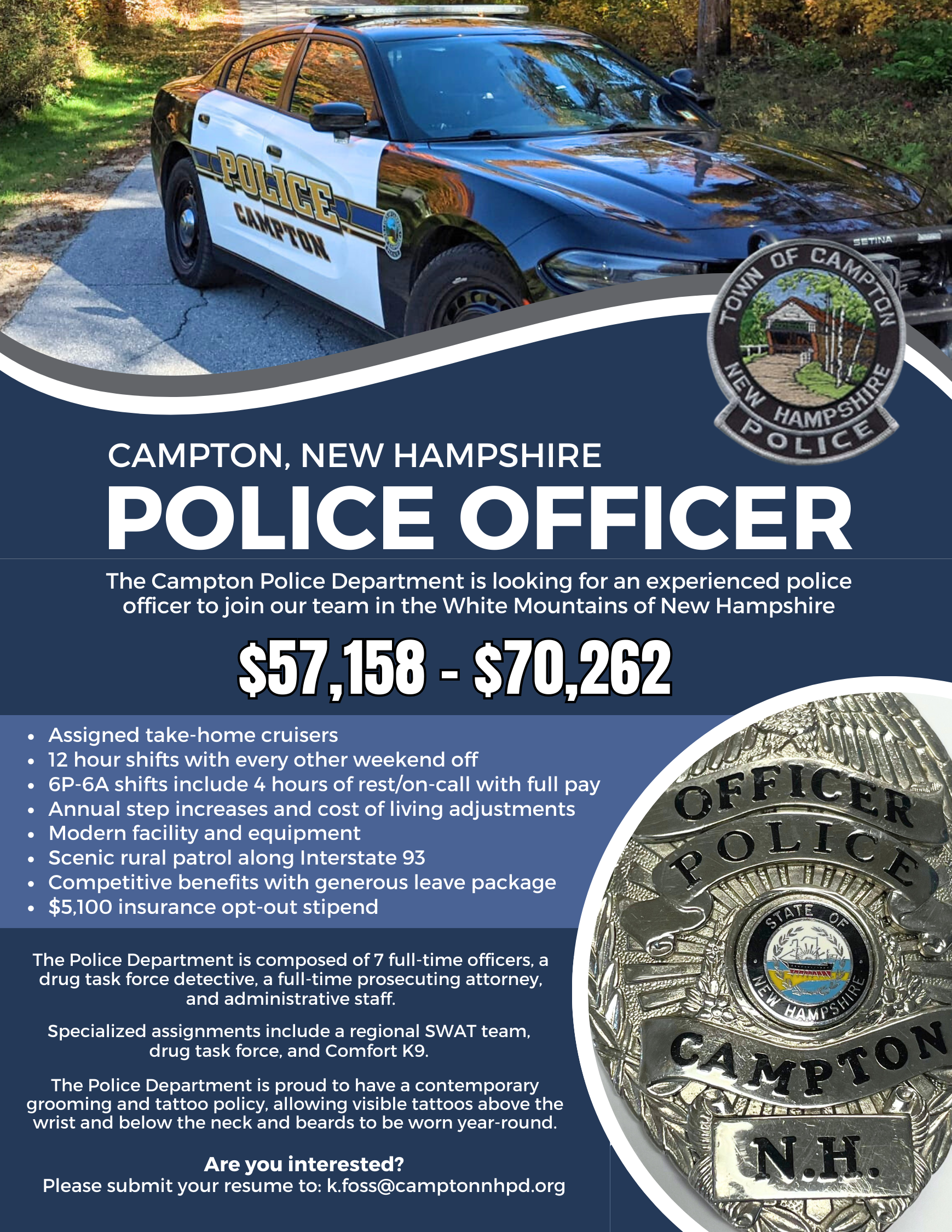 Campton Police Department, NH Public Safety Jobs