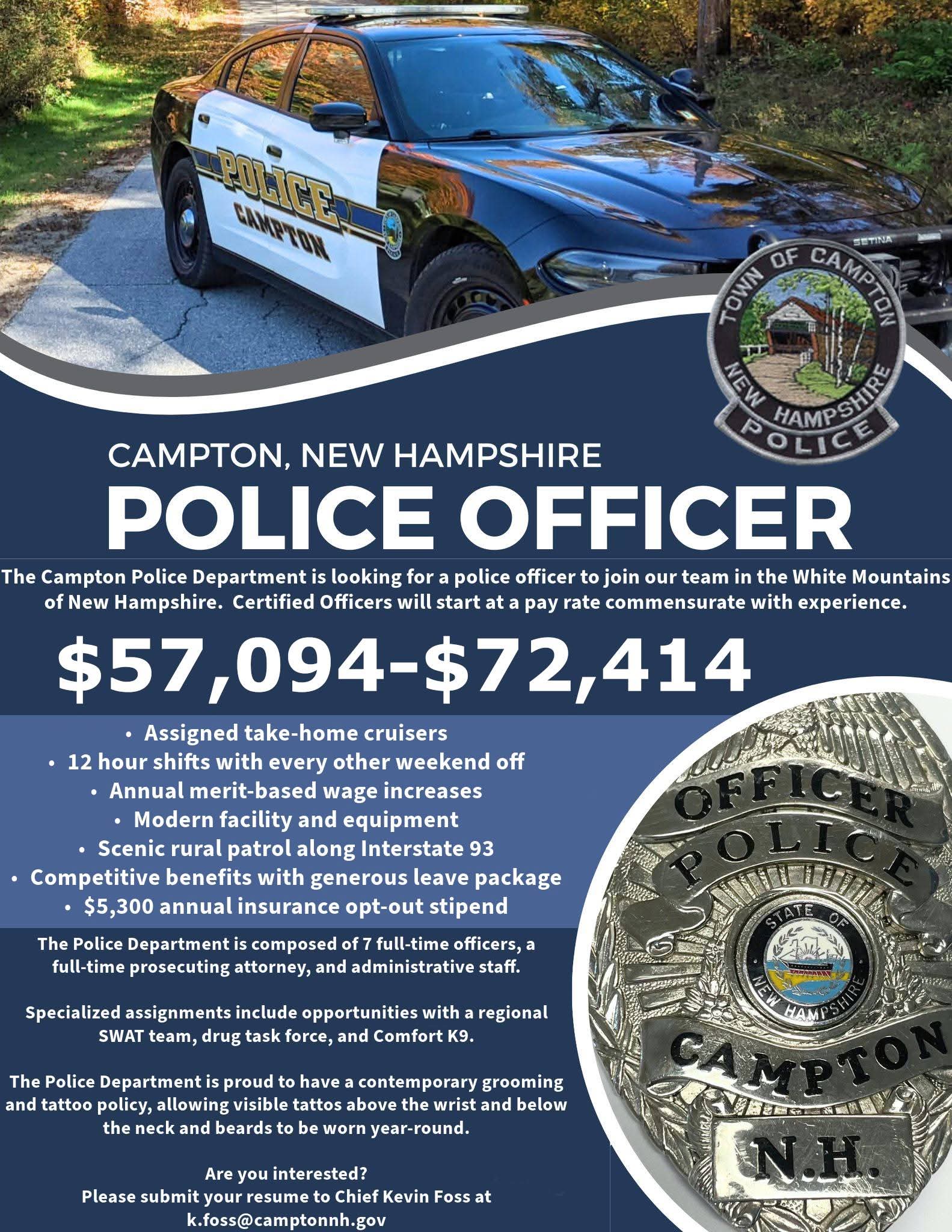 Campton Police Department, NH Public Safety Jobs
