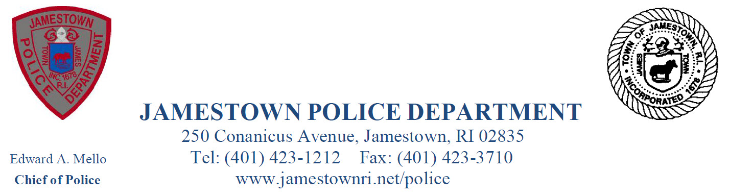 Jamestown Police Department, RI Public Safety Jobs